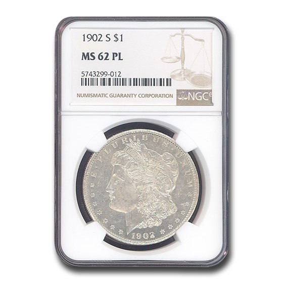 1902 Morgan Dollar PL MS-62 NGC 1902 Morgan Dollar PL MS-62 NGC